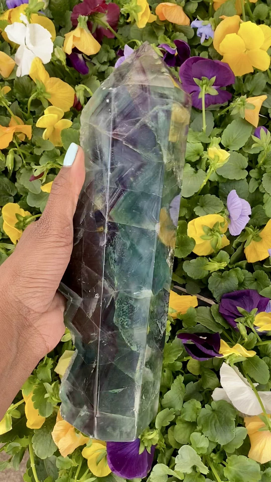Rainbow Fluorite Tower - Large
