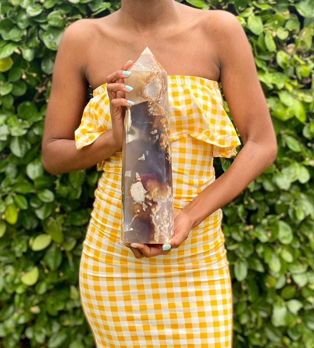 Flower Agate Tower - 9lbs