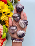 Chevron Amethyst Puffed Heart